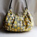 Pleated Bag // Shoulder Purse - Martini Pattern, Mustard