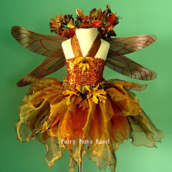 Reserved for Kathryn - Copper Woodland Faerie Flowergirl -