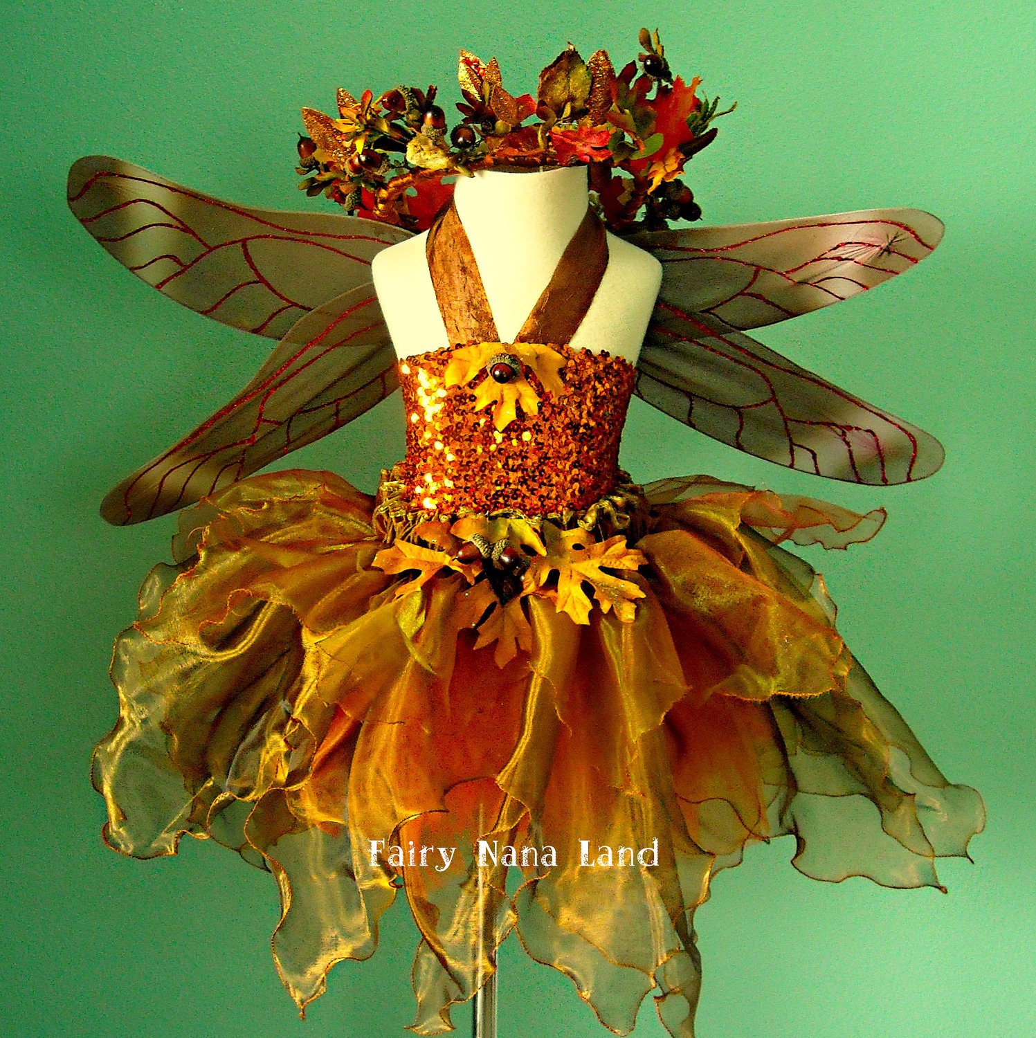 Reserved for Kathryn - Copper Woodland Faerie Flowergirl -
