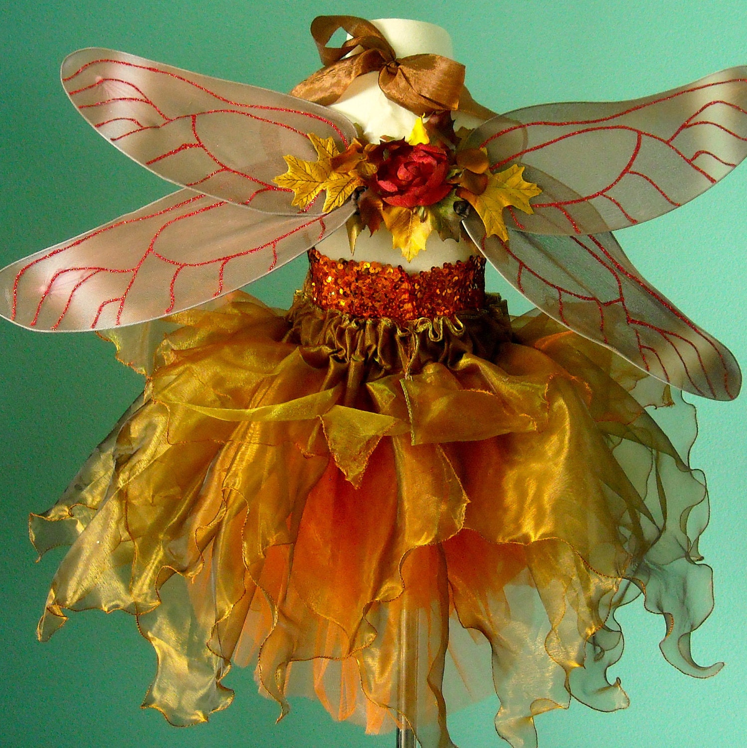 Reserved for Kathryn - Copper Woodland Faerie Flowergirl -