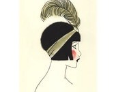 Poppy at the Ball: Art Deco Art print,  Fashion illustration, fashion print, art print, art deco