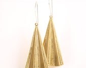 Egyptian Fan earrings - gold - sterling silver