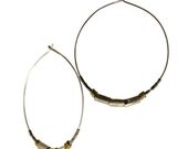 Simple silver hoops  -  mixed metal