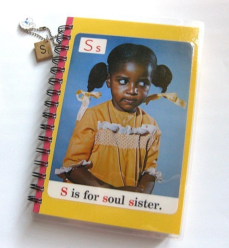S is for Soul Sister 1970s ABC Flashcard Notebook