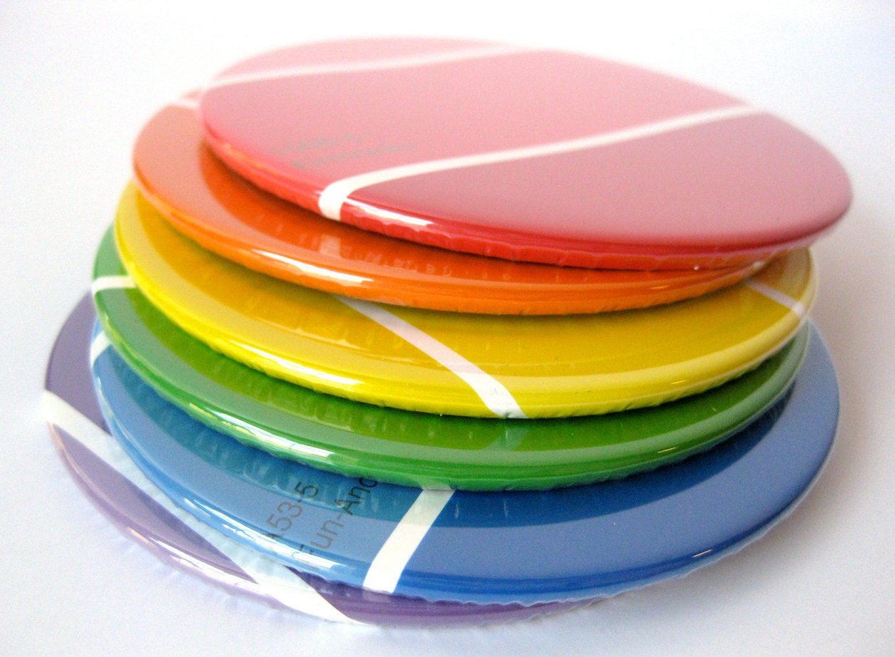 Coasters //  Rainbow // Recycled Paint Samples