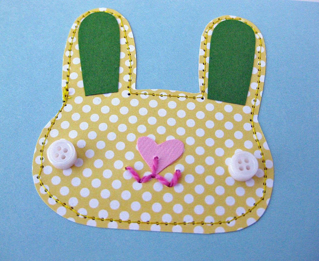 Bunny Card & Collage Art // Rabbit // Nursery Art