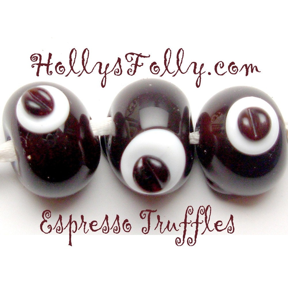 made to order Espresso Truffles Art Glass Bead Set SRA Chocolates egg lampwork
