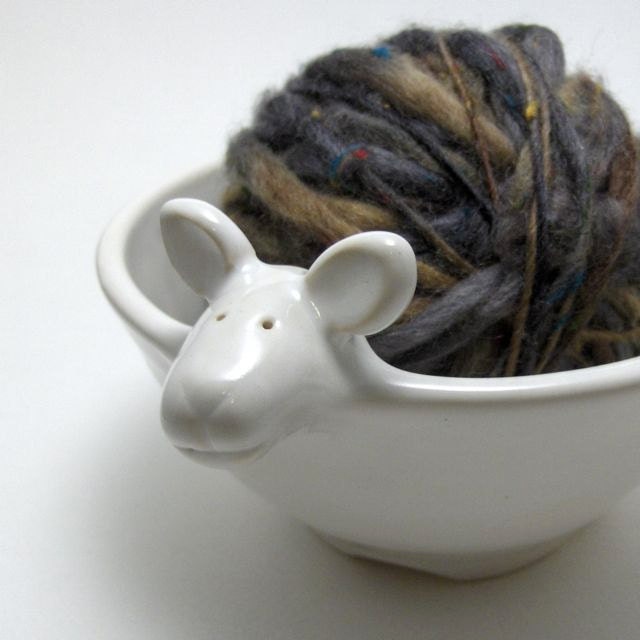 Lamb Shaped Ceramic Yarn Bowl
