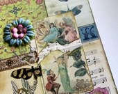 Collage Butterfly Garden Altered Art