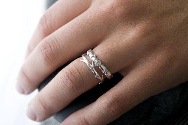 Moissanite branch and twig Set