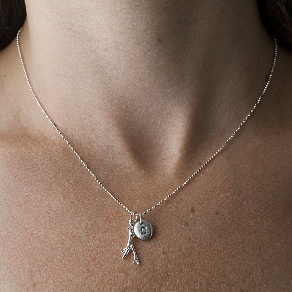 Large Silver Pebble Charm