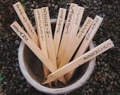 Wood Plant Markers Made From Recycled Wood, Pack of 10