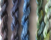 Perle Fine, Green, Blue, Landscape, 5 pack, Yarn, Serendipity, Mixed Media, Textile Art, Fiber Art,