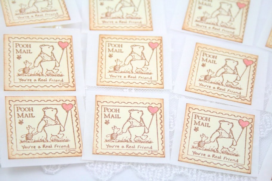 Winnie the Pooh Stickers - You're a Real Friend - Pooh and Piglet