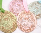 Easter Tags Favor Gift Tags Ornate Easter Egg Chicks and Bunnies Assorted colors
