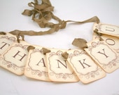 Thank You Banner Wedding Garland Sign Vintage Inspired Photo Prop