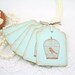 Birdcage Tags Gift Tags Favor Tags Bird silhouette in Blue