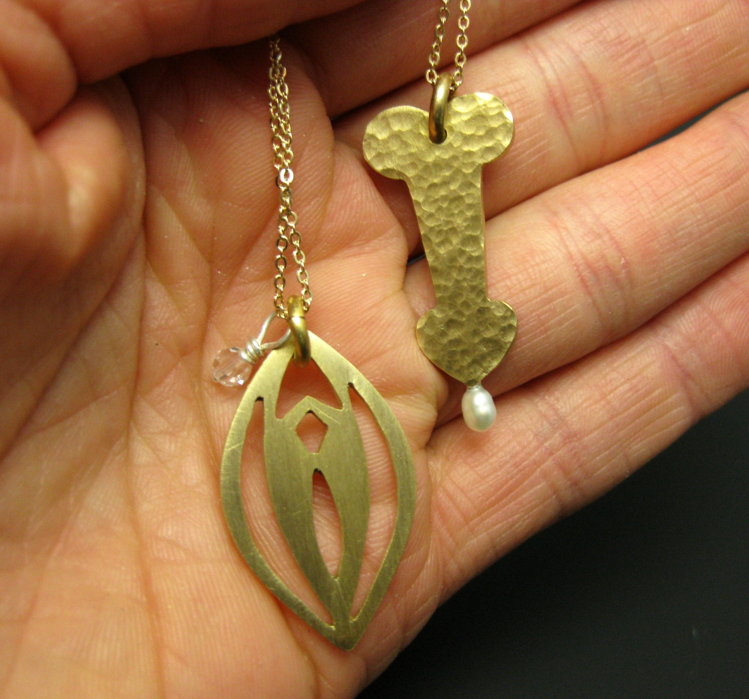 The Lover's Necklace-MATURE brass vagina vulva pendants lesbian LGBT