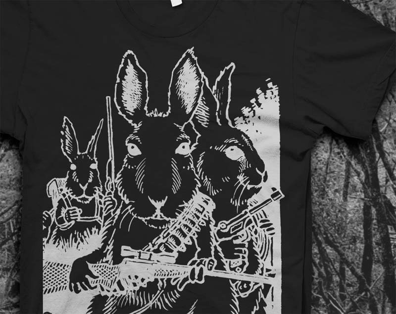 Rabbits with Guns - Mens Tshirt
