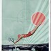 Wasserfrühling, Fine Art Collage Illustration Print, handmade watercolor paper, 8x12, Spring