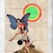 JUMP - Collage Illustration Print Handmade Watercolor Paper, 20x30cm-8x12 inch, Two friends enjoying their life
