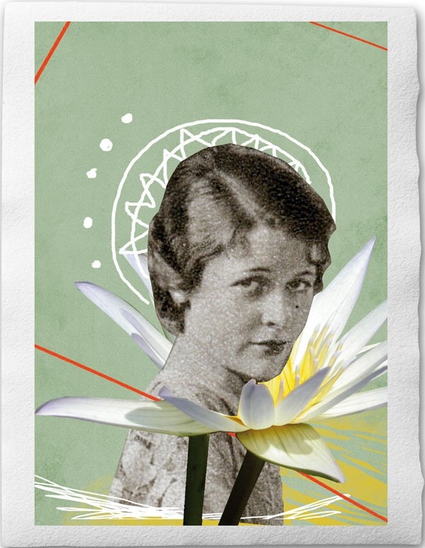 Virgo -Fine Art Collage Illustration Zodiac Print on Handmade Watercolor Paper 20x30cm-7.8 x 11.8 inch