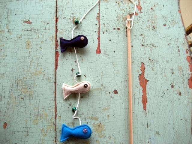 Fishie Sticks  (Kitten or Cat toy), handmade