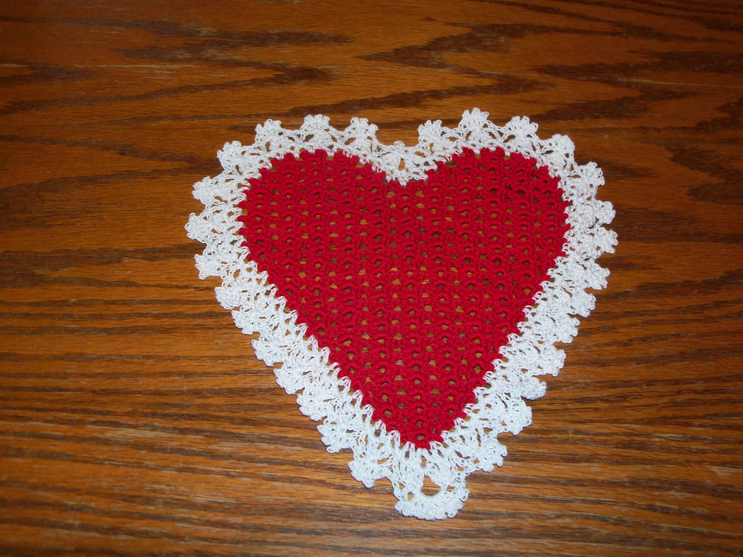 Red & White Heart Doily - Perfect for Valentine's Day