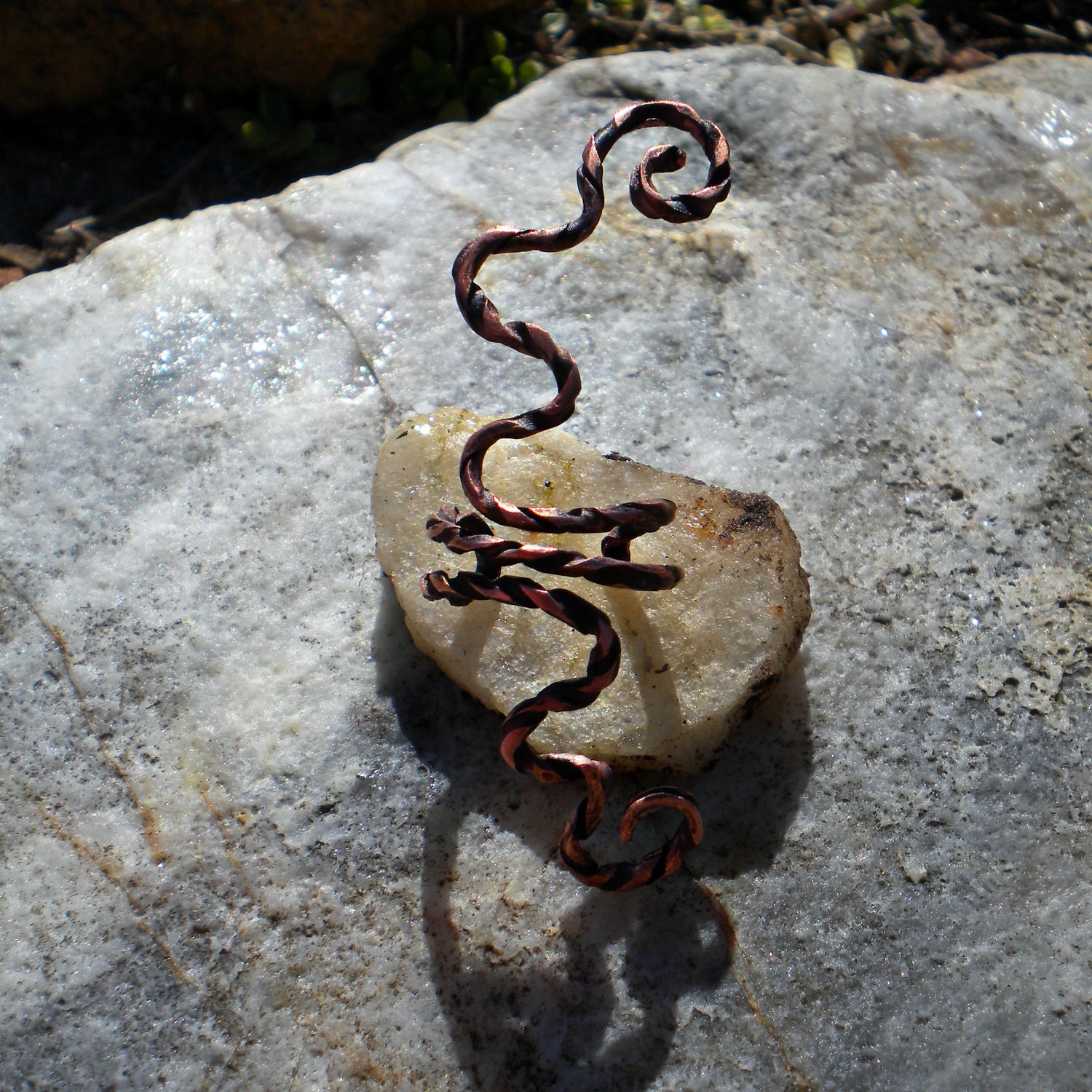 Celtic Forged Ear Cuff, Random Twist, Copper