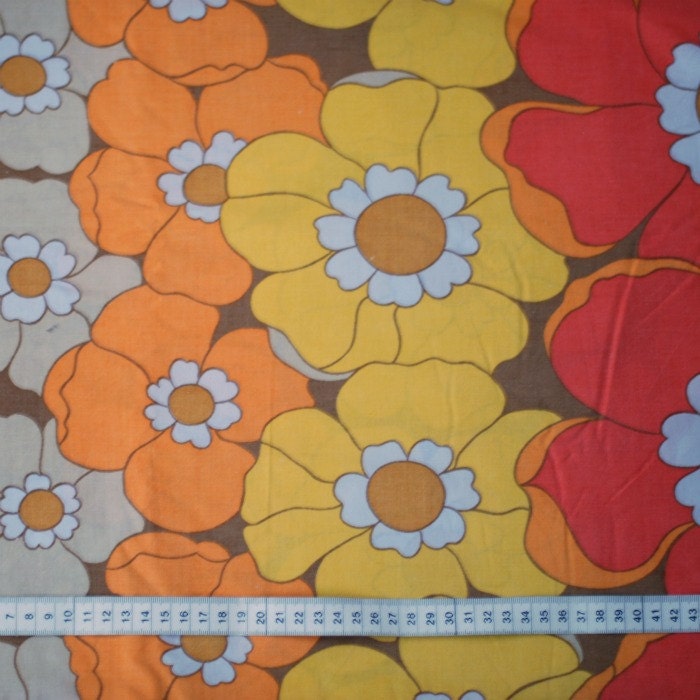 Seventies vintage floral fabric