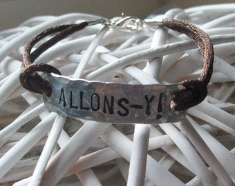 ALLONS-Y - hand-stamped aluminium bracelet