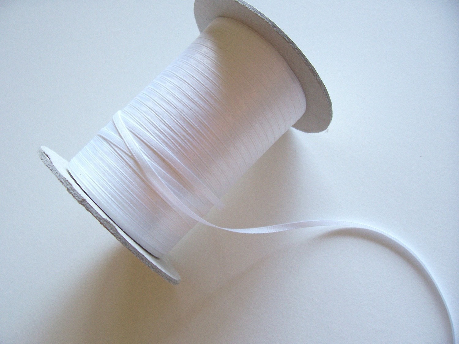 Double-Sided White Satin Ribbon 1/8 inch wide x 10 yards precut