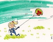 Samus Flies a Kite 5x7 print - Day 1 of the 31 Days of Zero Suit Samus