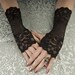 size xlarge - Steampunk / Goth / EGL Beautiful 8" long Black lace fingerless glove wristlettes