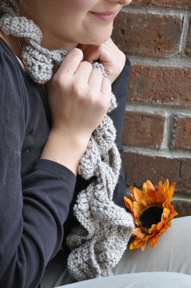 Tan Ruffle Scarf for Women