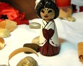 Shinto Priestess Kokeshi Ornament