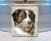 St. Bernard Dog Scrabble tile pendant charm by IMCreations (AM355)