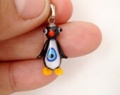 Lampwork Penguin Charm