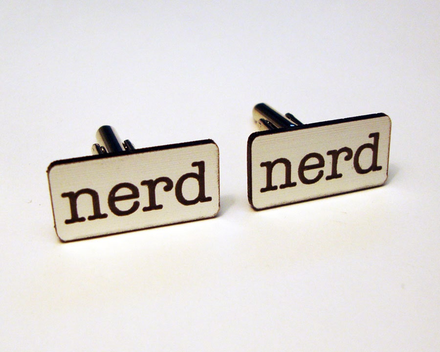 Nerd silver cufflinks in FREE gift box