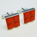 Custom color LEGO tile silver plated cufflinks in FREE gift box