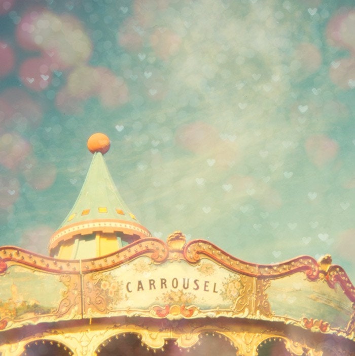30% OFF Carousel Photography, nursery decor, print pastel colors girly print pink whimsical art print Carnival Photo