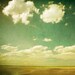 Beach photo seascape ocean cloud photography teal cedar green rust brown orange home decor by bomobob - So Far Away 8x8