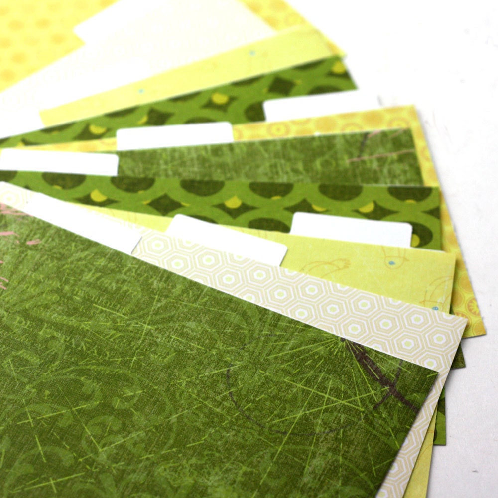 Set of 9 Recipe Box Card Dividers 4x6 Made To Order