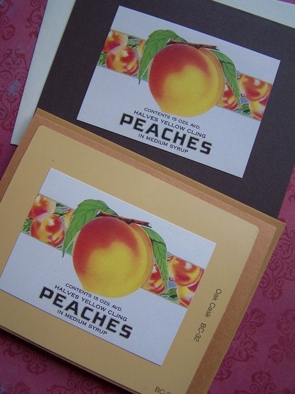 Handmade Notecards Set Rustic Peaches by sweetlibertyprims on etsy