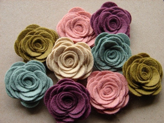 Wool Felt Flowers Large Posies - Cottage Collection - The Original Wool Felt Posies