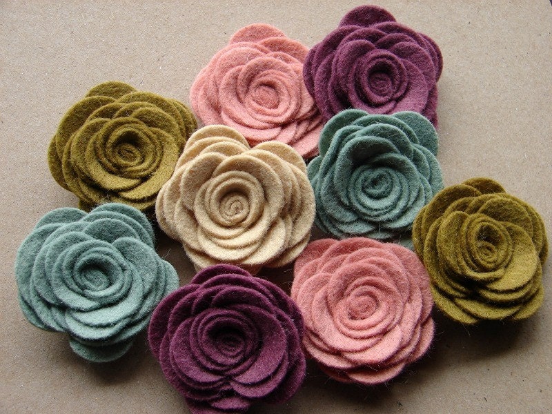 Wool Felt Flowers Large Posies - Cottage Collection - The Original Wool Felt Posies