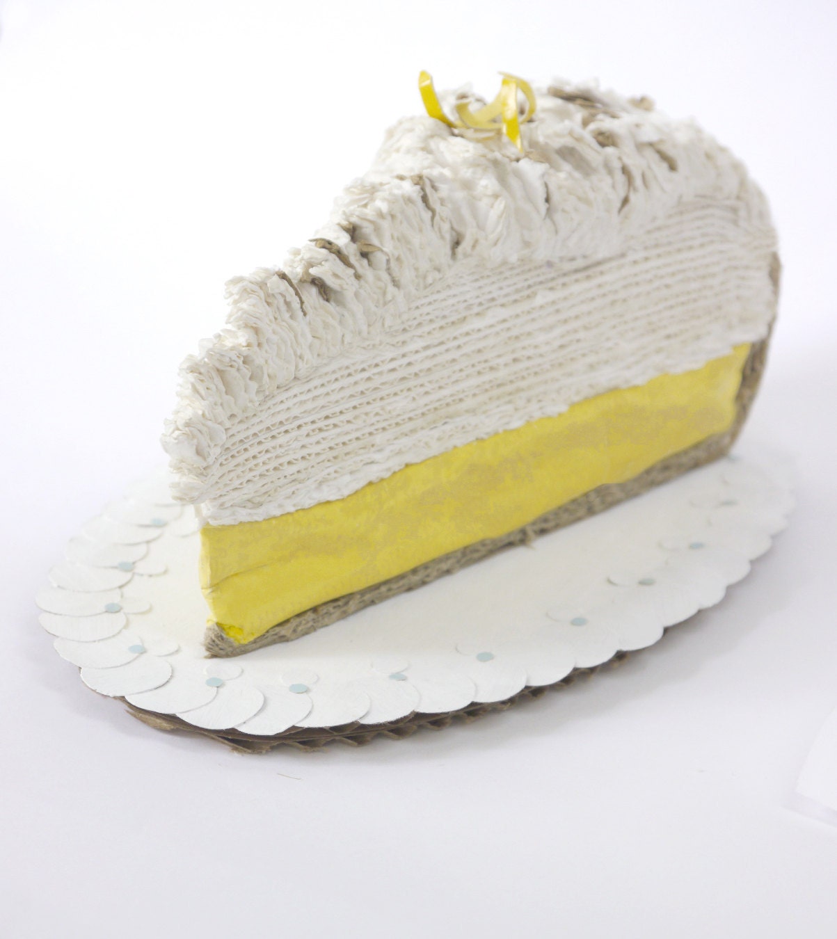 Reserved For Helen Lemon Meringue Pie Slice Recycled Sculpture