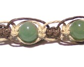 hemp bracelet hemp anklet green Aventurine Gemstone hemp jewelry
