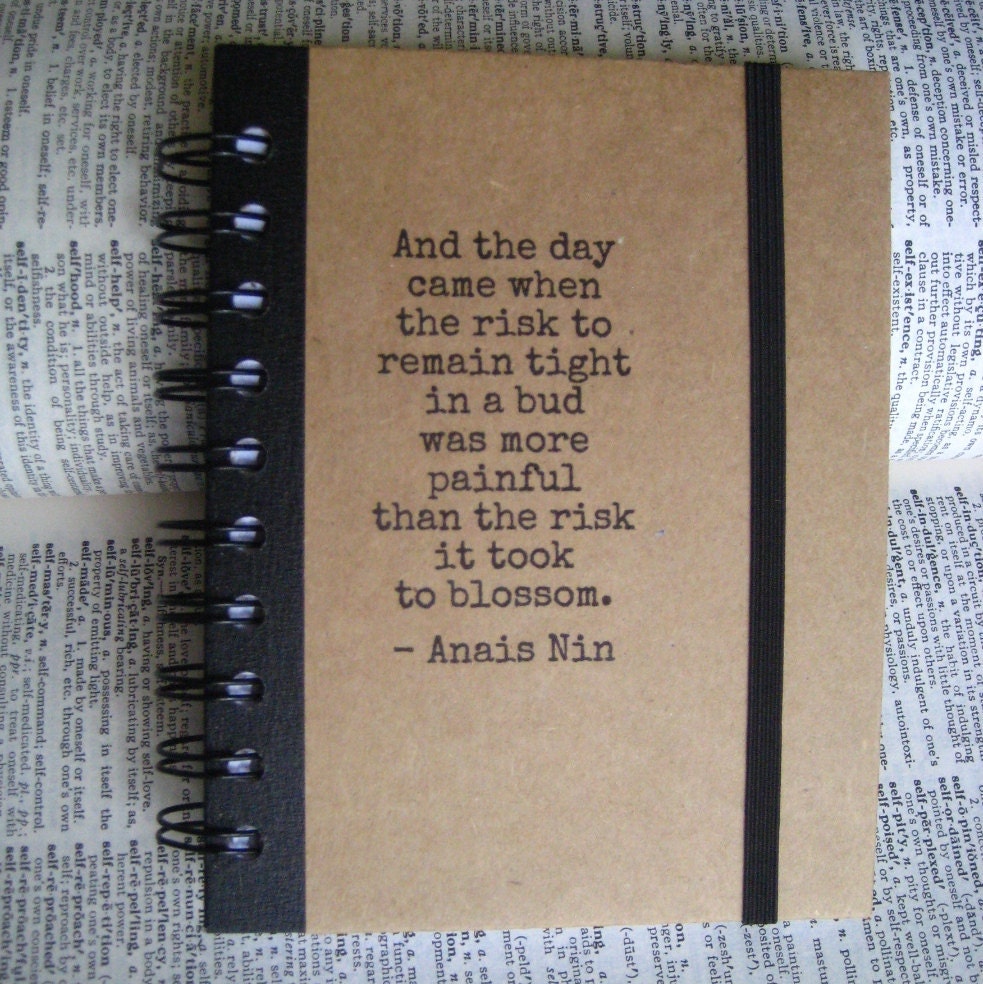 Journal Notebook Anais Nin Quote Handmade by Zany on Etsy