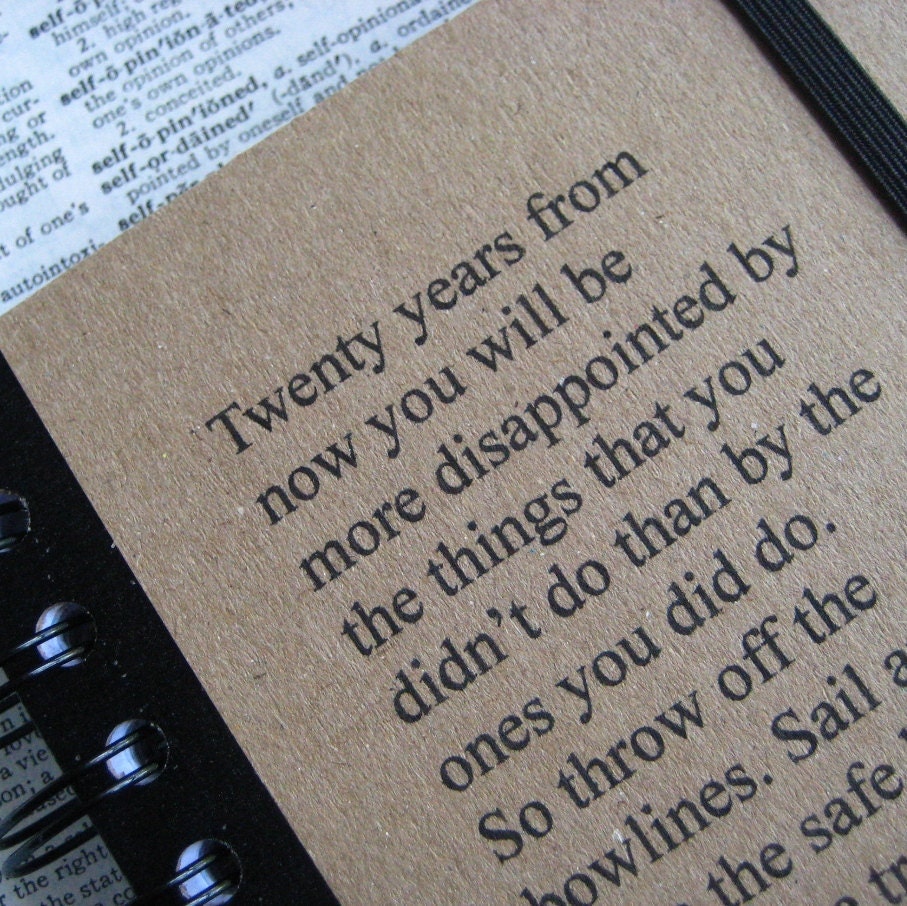 Journal Mark Twain Quote Graduation Notebook Handmade Paper Goods by Zany on Etsy